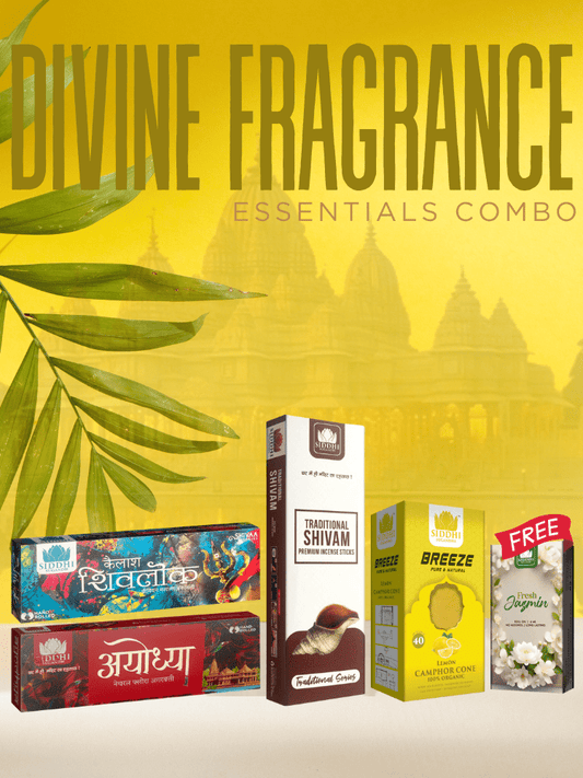 Divine Fragrance Essentials Combo – Pack of 4 + Free Jasmine Attar