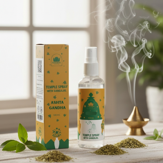 Ashtagandha Temple Spray with Gangajal | Natural Herbal Temple Fragrance for Spiritual Freshness & Purity