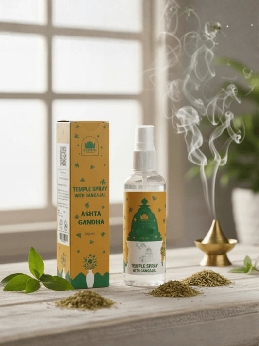 Ashtagandha Temple Spray with Gangajal | Natural Herbal Temple Fragrance for Spiritual Freshness & Purity