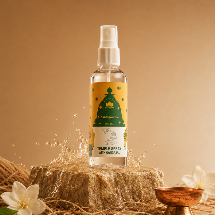 Ashtagandha Temple Spray with Gangajal | Natural Herbal Temple Fragrance for Spiritual Freshness & Purity
