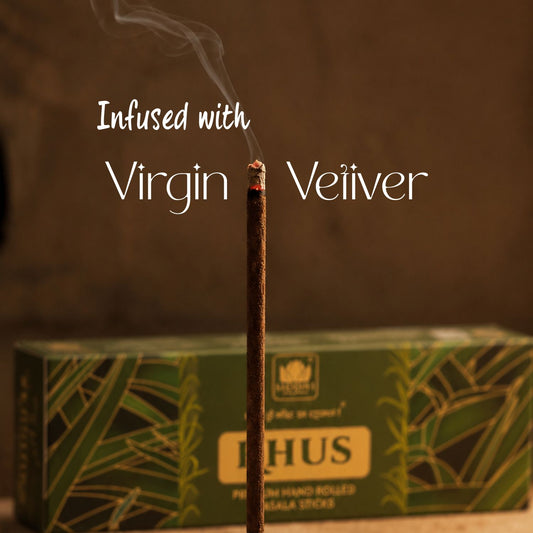 Khus (Vetiver) Premium Hand-Rolled Masala Incense Sticks 200g | Natural Vetiver Agarbatti