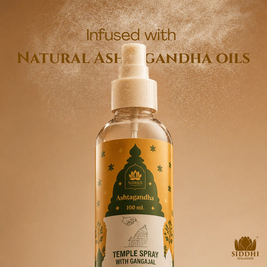 Ashtagandha Temple Spray with Gangajal | Natural Herbal Temple Fragrance for Spiritual Freshness & Purity