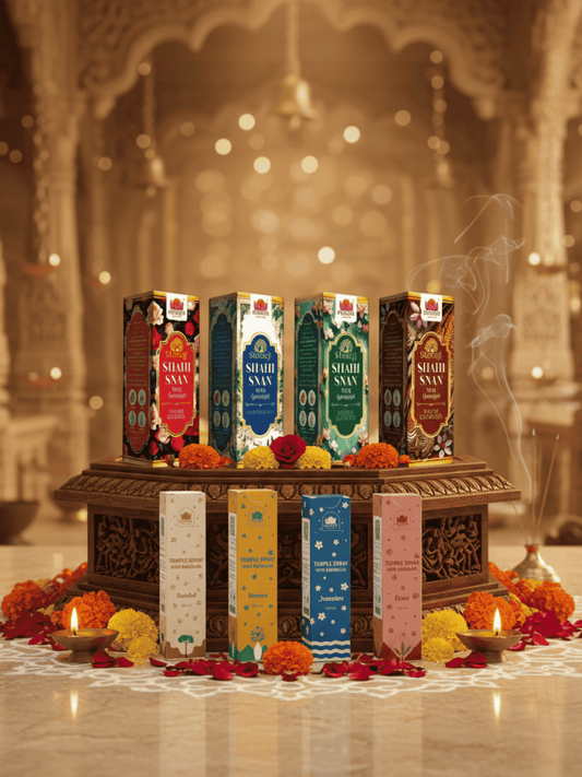 Siddhisugandh Temple Essentials Combo | Choose Any 4 – 2 Temple Sprays with Gangajal + 2 Shreeji Shahi Snan Gel + 1 Dhoop FREE