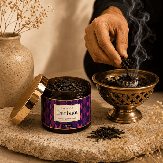 Siddhi Sugandh Bakhoor Darbaat  Premium Saffron, Jasmine & Resin Bakhoor | Long-Lasting  | 40g