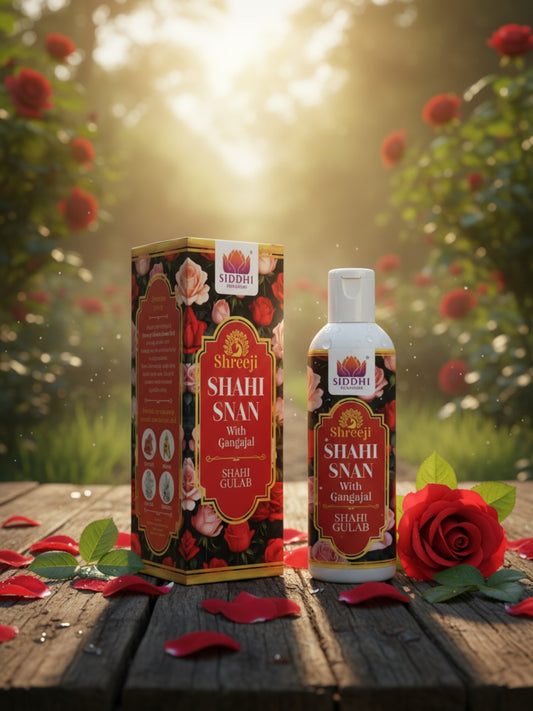 Shreeji Shahi Snan Gel with Gangajal – Shahi Gulab | Divine Rose Idol Bath Gel | 100ml